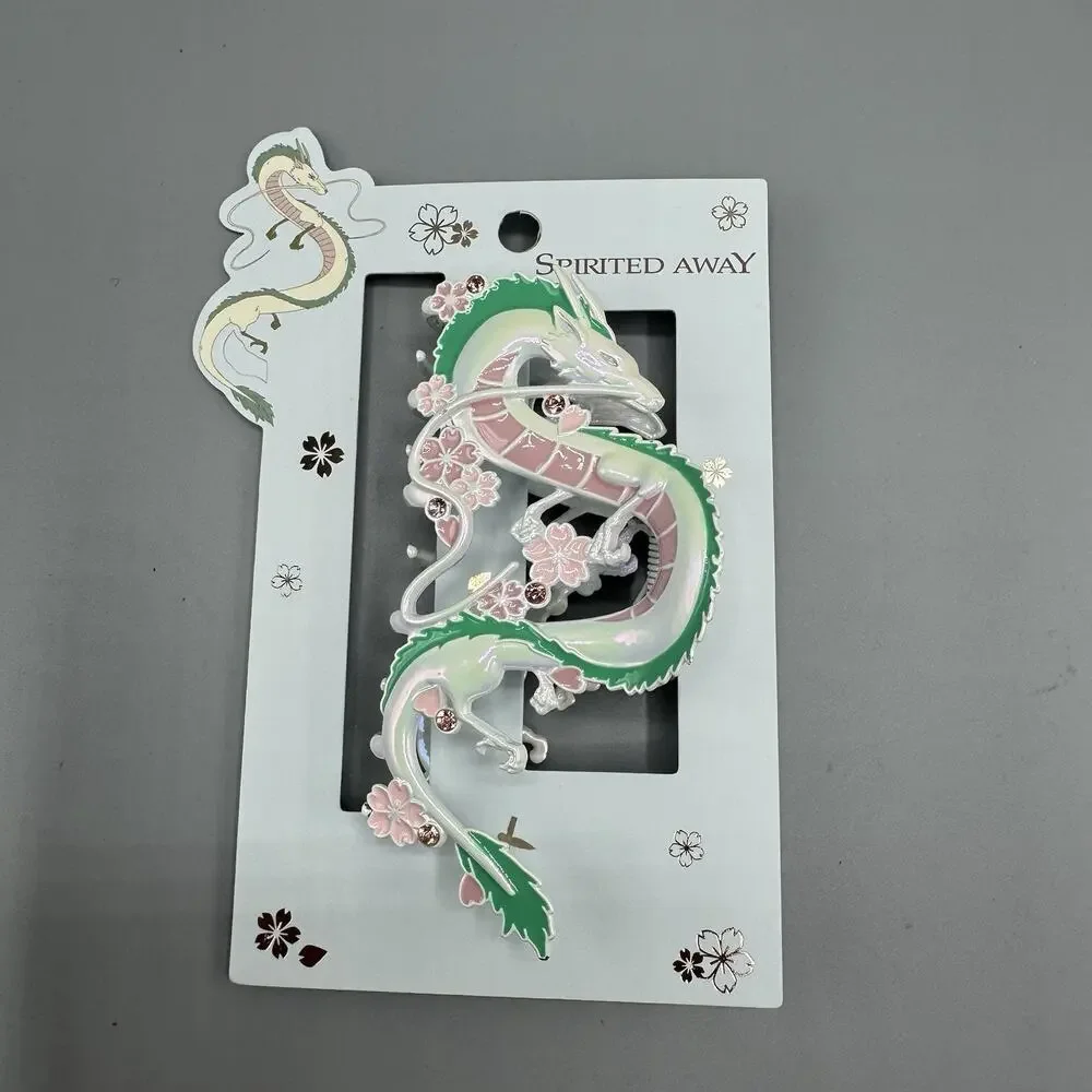 Studio Ghibli Spirited Away Haku Sakura Claw Hair Clip NEW